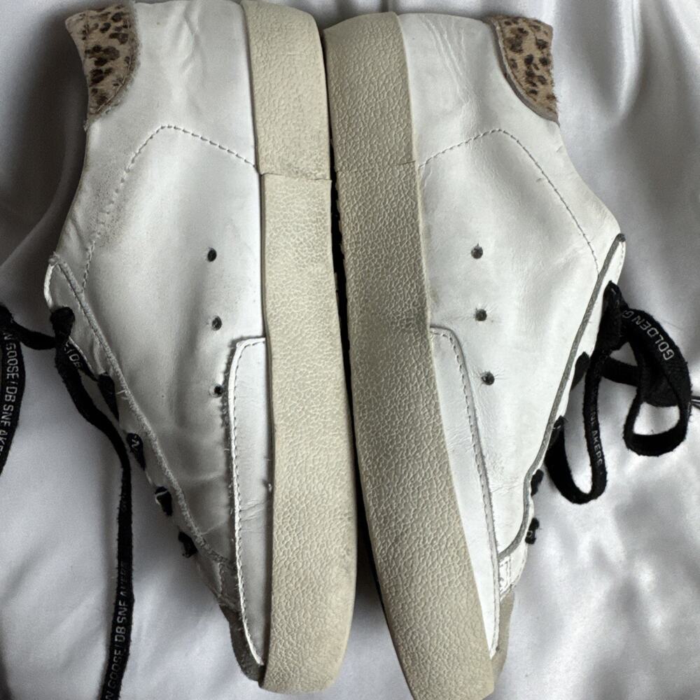 Golden Goose Super Star Classic Suede Toe Leopard Horsy Heel Size 34 Authentic - Picture 10 of 11